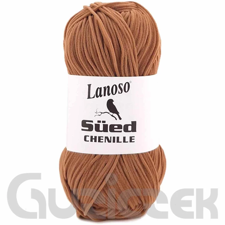 Włóczka Lanoso Sued Chenille 907 jasny brązowy