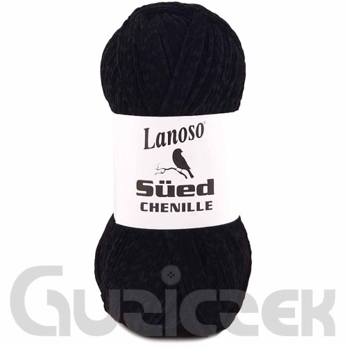 Włóczka Lanoso Sued Chenille 960 czarny