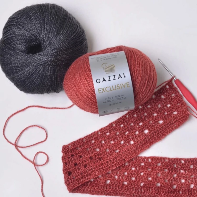 Włóczka Gazzal Exclusive 9912 czerwona cegła