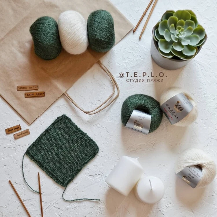 Włóczka Gazzal Exclusive 9913 ciemna zgniła zieleń