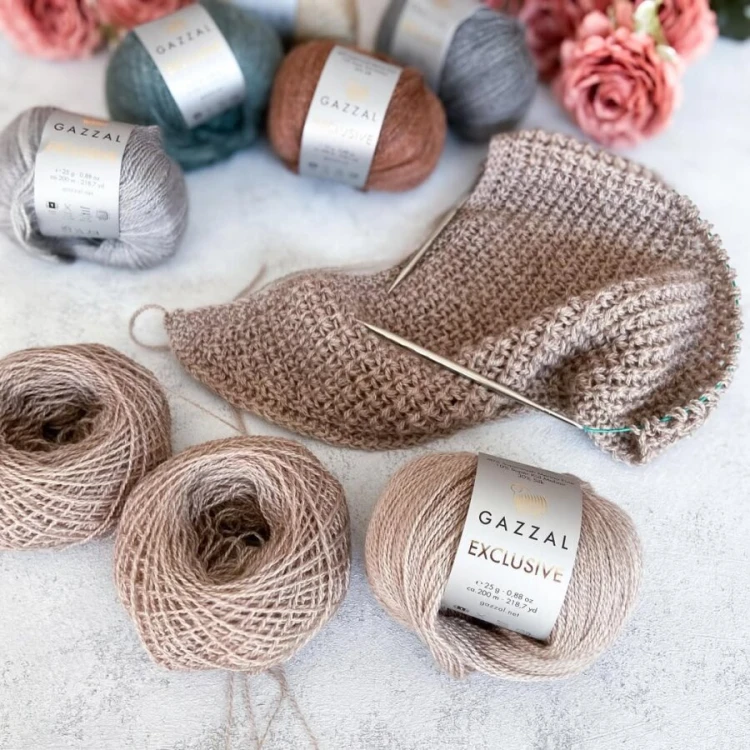 Włóczka Gazzal Exclusive 9924 mokka