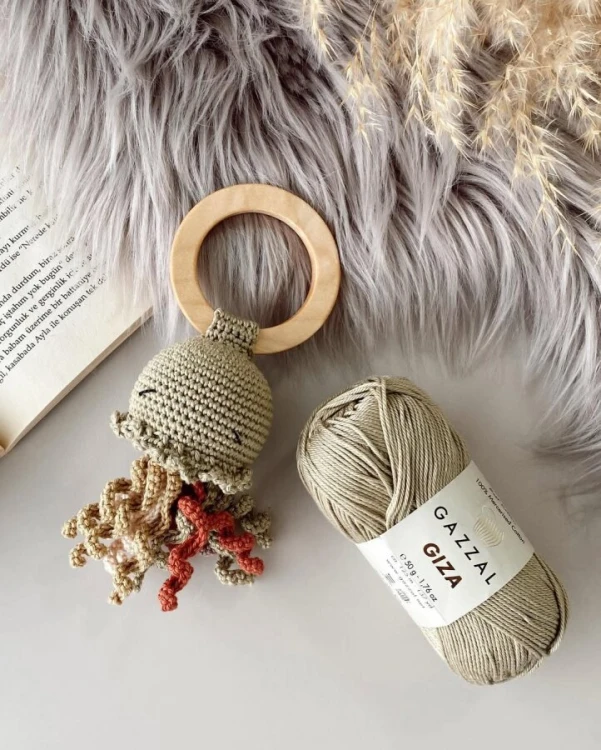 Włóczka Gazzal Giza 2494 beżowozielony