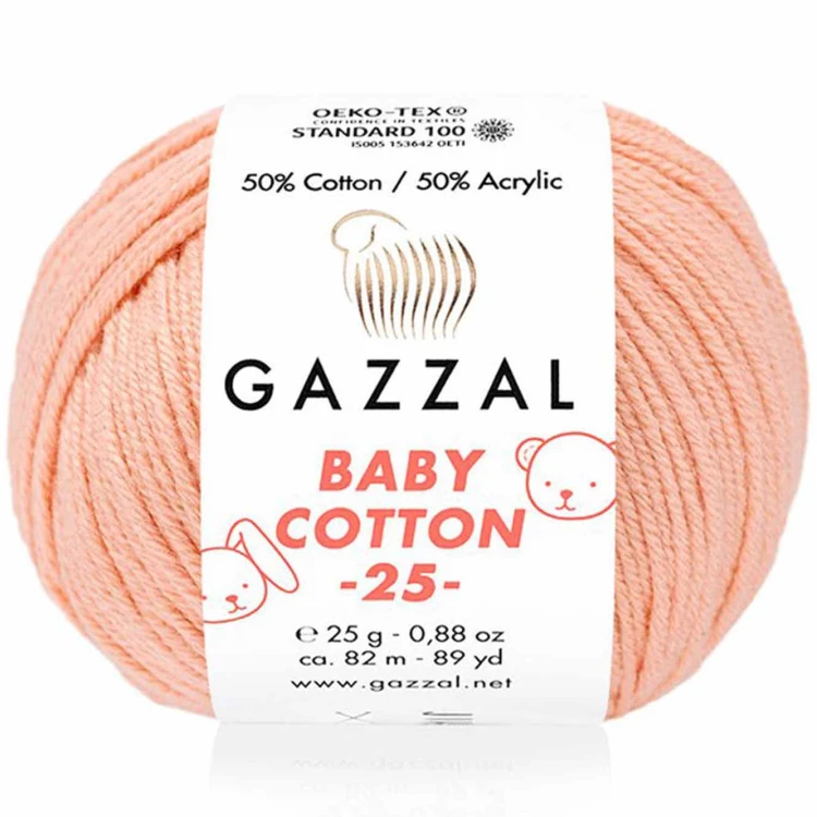 Włóczka Gazzal Baby Cotton 25 - 3412 ciemny brzoskwiniowy