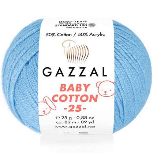 Włóczka Gazzal Baby Cotton 25 - 3423 niebieski