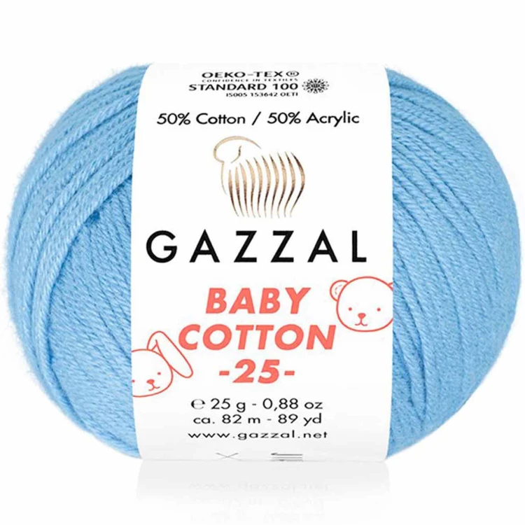 Włóczka Gazzal Baby Cotton 25 - 3423 niebieski
