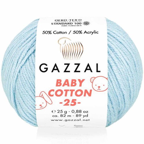 Włóczka Gazzal Baby Cotton 25 - 3429 błękitny