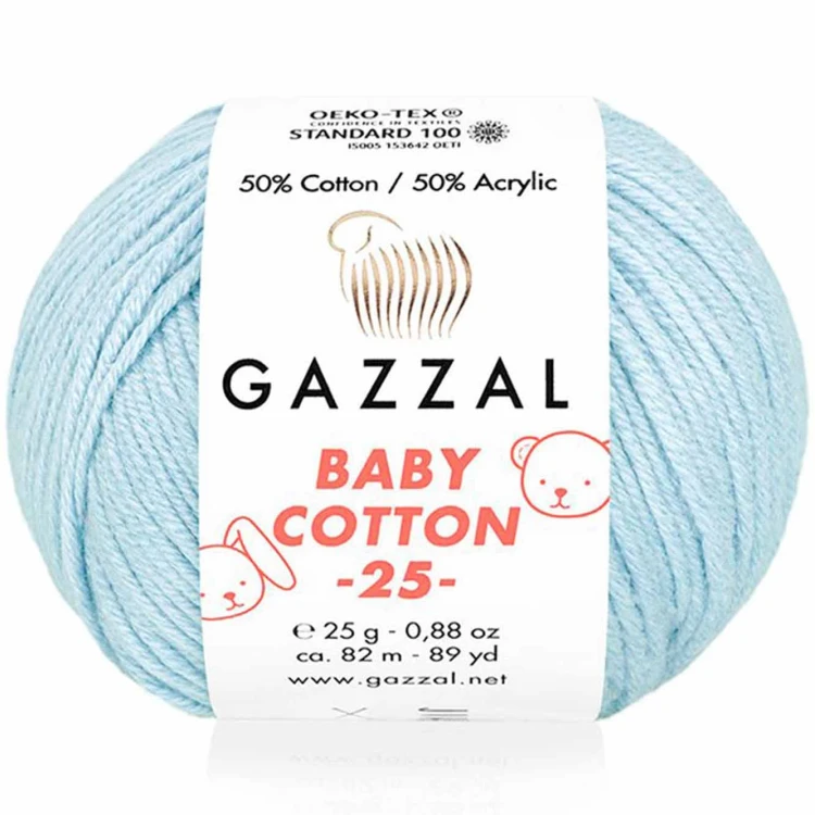 Włóczka Gazzal Baby Cotton 25 - 3429 błękitny