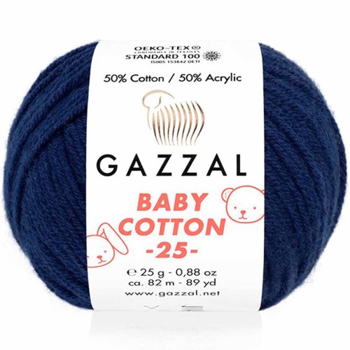Włóczka Gazzal Baby Cotton 25 - 3438 granatowy