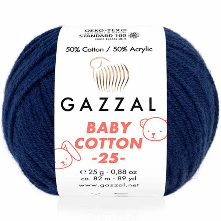 Włóczka Gazzal Baby Cotton 25 - 3438 granatowy