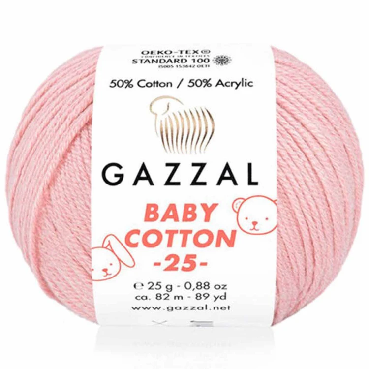 Włóczka Gazzal Baby Cotton 25 - 3444 pudrowy róż