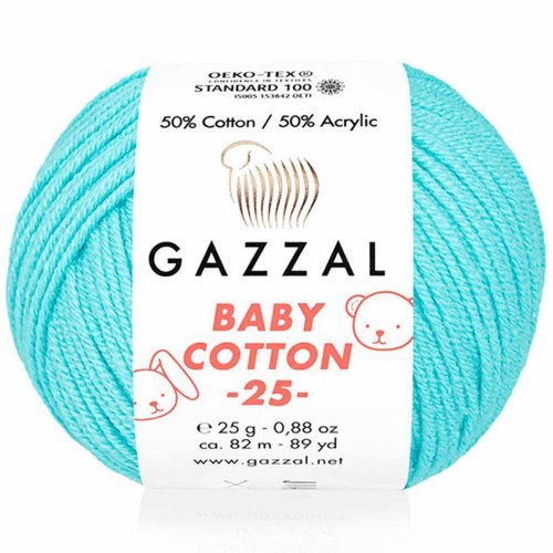 Włóczka Gazzal Baby Cotton 25 - 3451 lazurowy