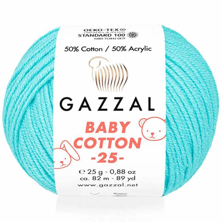 Włóczka Gazzal Baby Cotton 25 - 3451 lazurowy