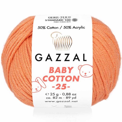Włóczka Gazzal Baby Cotton 25 - 3465 morelowy
