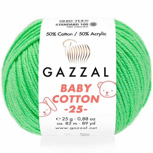 Włóczka Gazzal Baby Cotton 25 - 3466 jasny zielony