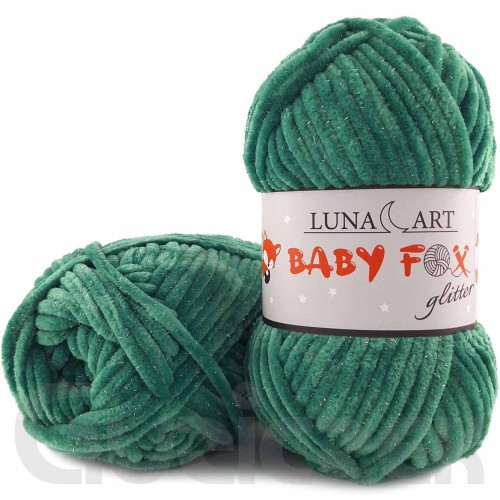 Włóczka Luna Art Baby Fox Glitter 820-26 zielony