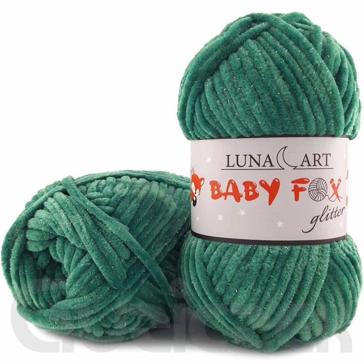 Włóczka Luna Art Baby Fox Glitter 820-26 zielony