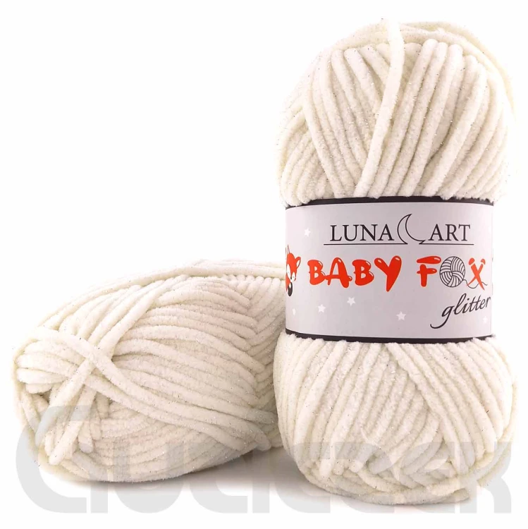 Włóczka Luna Art Baby Fox Glitter 820-02 kremowy