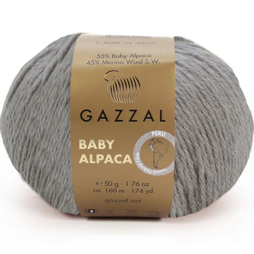 Włóczka Gazzal Baby Alpaca 46016 szary