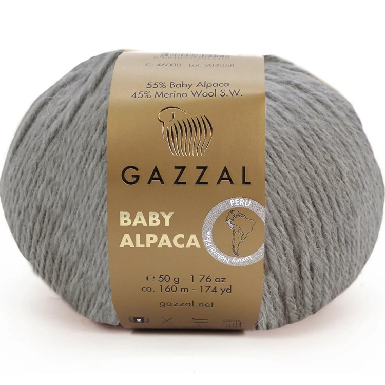 Włóczka Gazzal Baby Alpaca 46016 szary