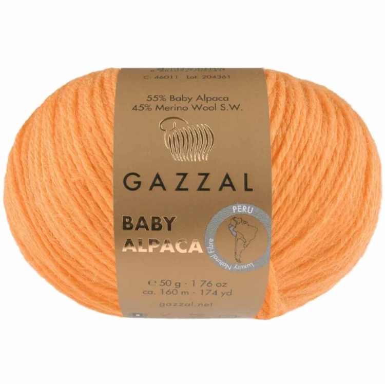 Włóczka Gazzal Baby Alpaca 46029 ciemny żółty