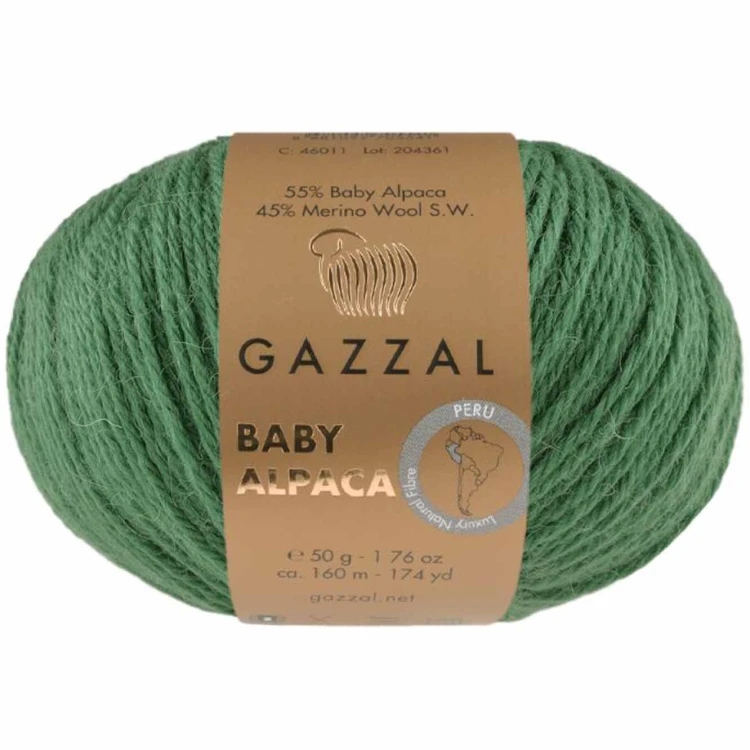 Włóczka Gazzal Baby Alpaca 46034 zielony