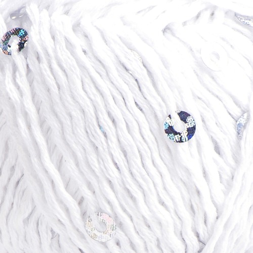 Włóczka YarnArt Cotton Gold Paillettes 7102 biały