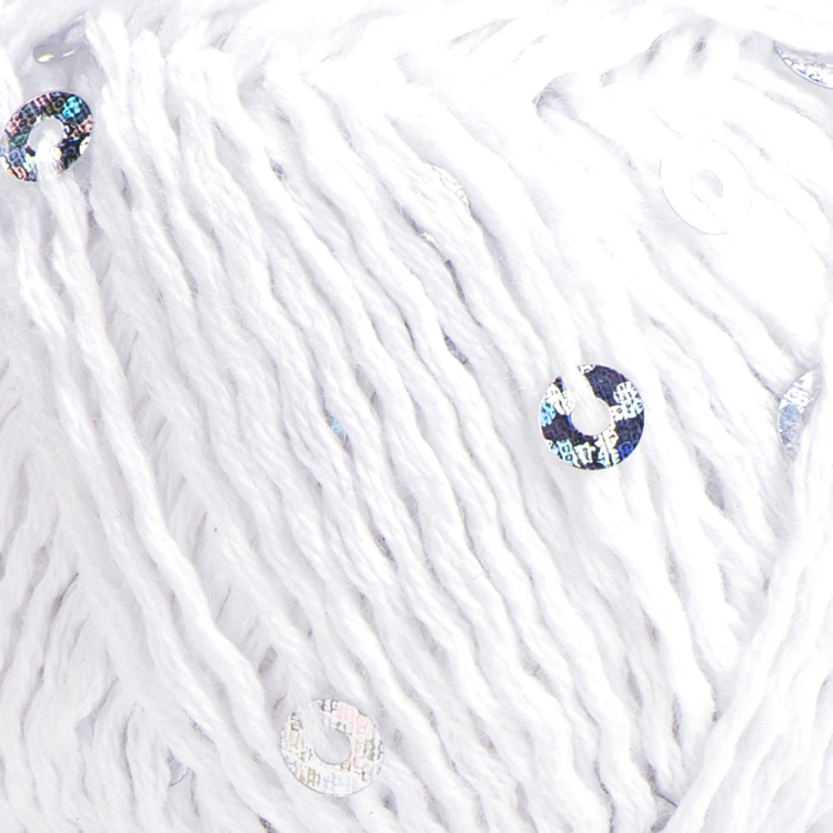 Włóczka YarnArt Cotton Gold Paillettes 7102 biały