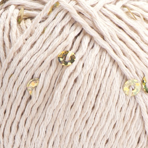 Włóczka YarnArt Cotton Gold Paillettes 7104 beżowy