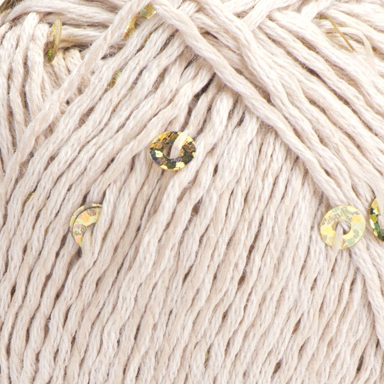 Włóczka YarnArt Cotton Gold Paillettes 7104 beżowy