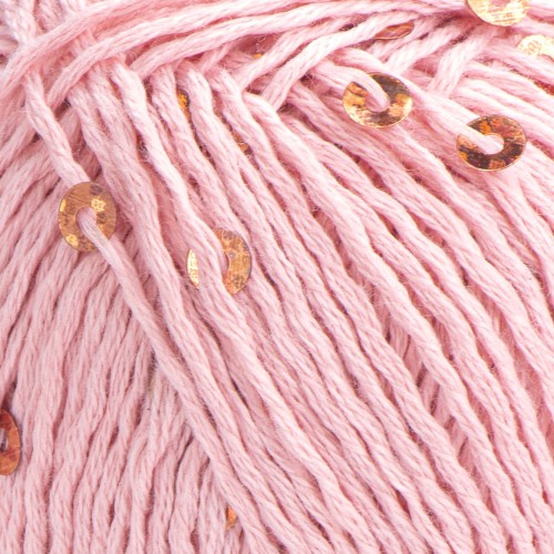Włóczka YarnArt Cotton Gold Paillettes 7108 brudny róż