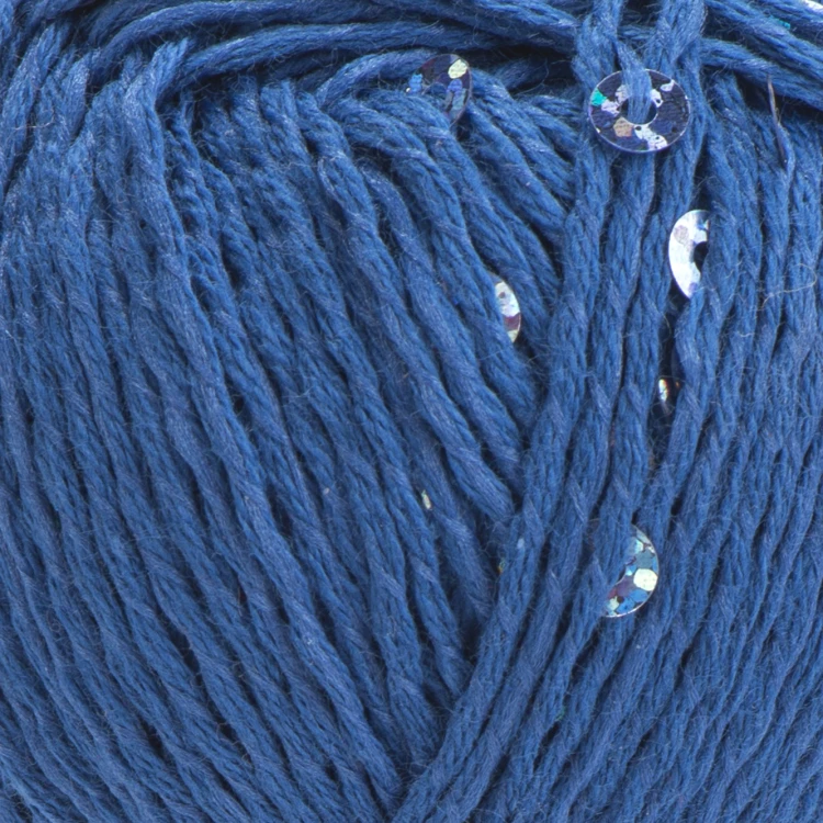 Włóczka YarnArt Cotton Gold Paillettes 7111 ciemny niebieski