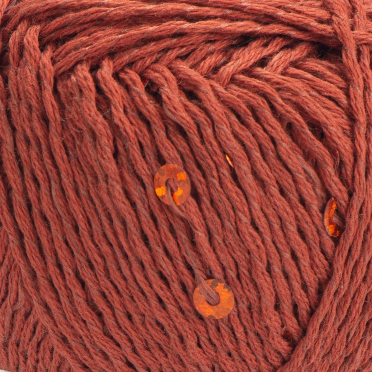 Włóczka YarnArt Cotton Gold Paillettes 7117 ceglany