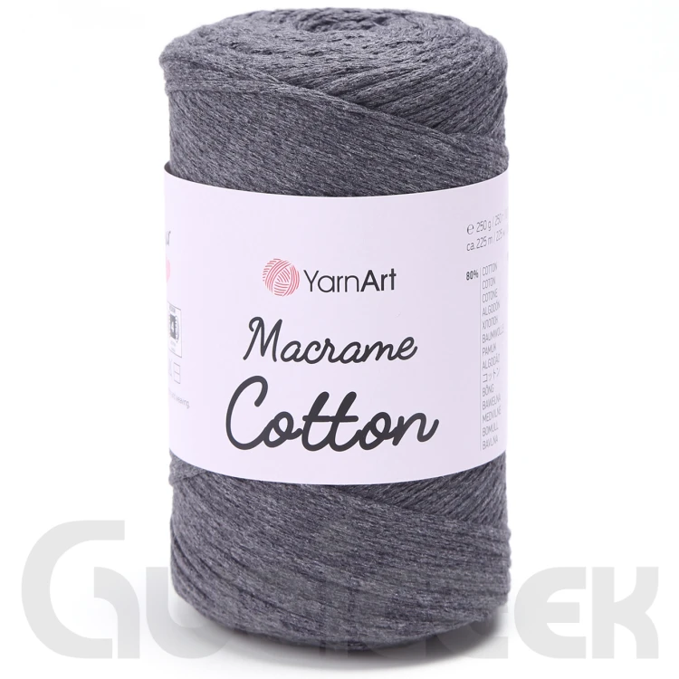 Sznurek YarnArt macrame cotton 758 ciemny szary