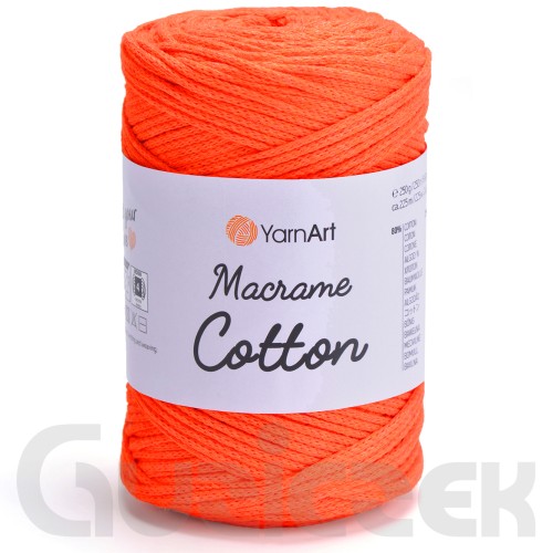 Sznurek YarnArt macrame cotton 800 neonowy pomarańcz