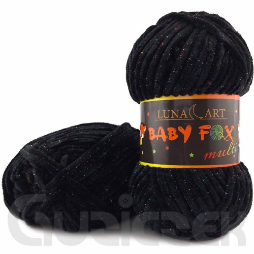 Włóczka Luna Art Baby Fox Multi 810-01 czarny