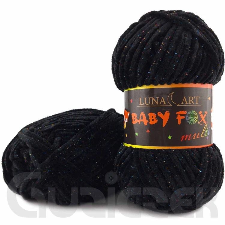 Włóczka Luna Art Baby Fox Multi 810-01 czarny