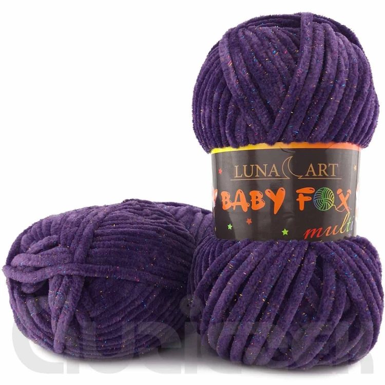 Włóczka Luna Art Baby Fox Multi 810-08 ciemny fiolet
