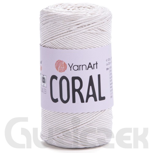 Sznurek YarnArt Coral 1901 biały
