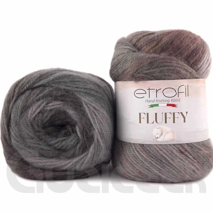 Włóczka Etrofil Fluffy 1252 ciemny szary