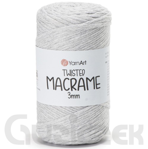 YarnArt twisted macrame 3mm 756 popielaty