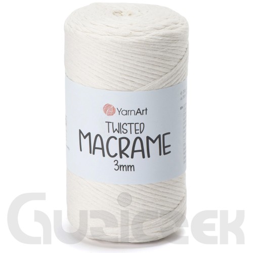 YarnArt twisted macrame 3mm 752 śmietankowy