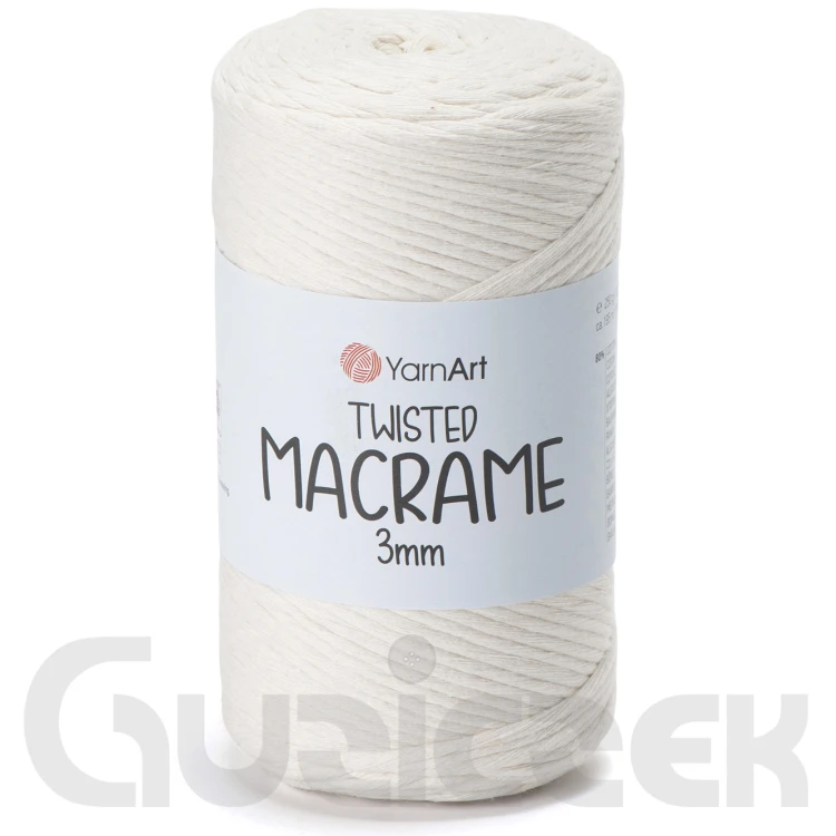 YarnArt twisted macrame 3mm 752 śmietankowy