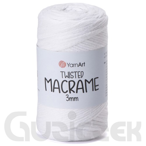 YarnArt twisted macrame 3mm 751 biały
