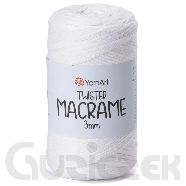 YarnArt twisted macrame 3mm 751 biały