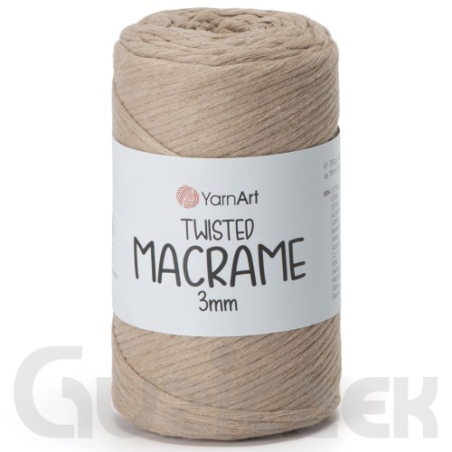 YarnArt twisted macrame 3mm 768 ciemny beż
