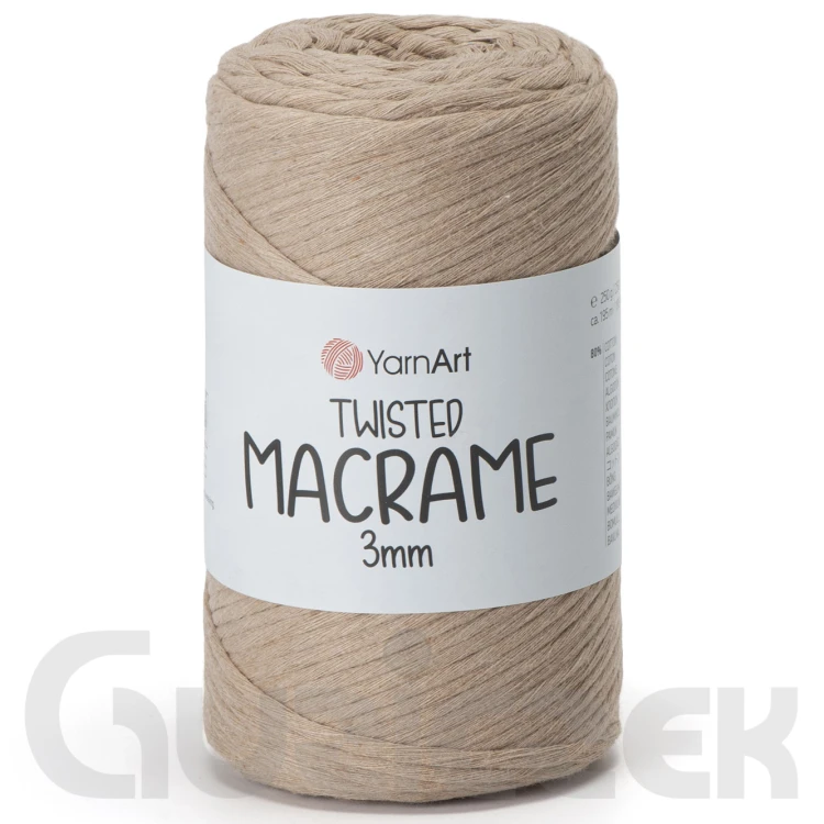 YarnArt twisted macrame 3mm 768 ciemny beż