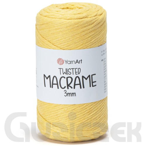 YarnArt twisted macrame 3mm 764 żółty