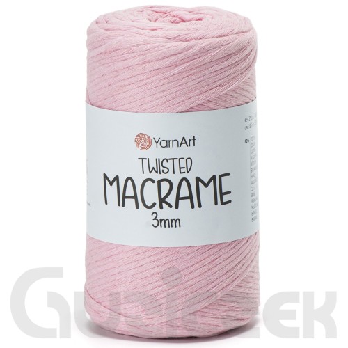 YarnArt twisted macrame 3mm 762 jasny róż