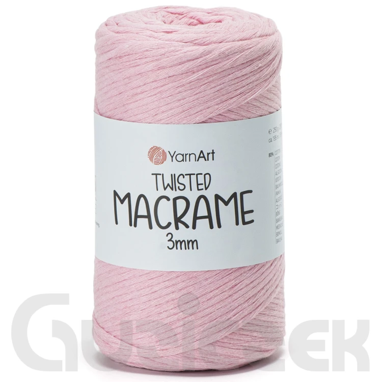 YarnArt twisted macrame 3mm 762 jasny róż