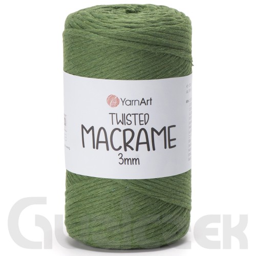 YarnArt twisted macrame 3mm 787 oliwka